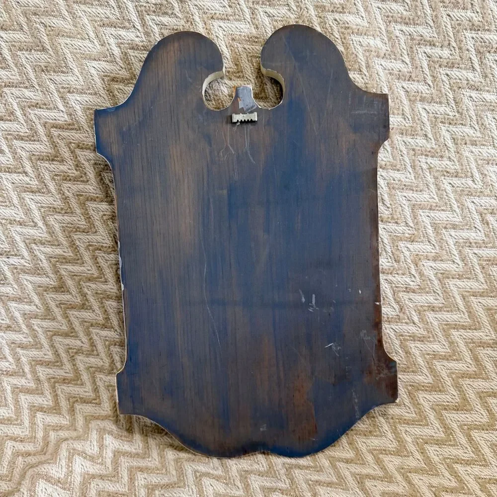 Hand Painted Folk Art Wooden Wall Plaque Enter With a Happy Heart Country Decor
